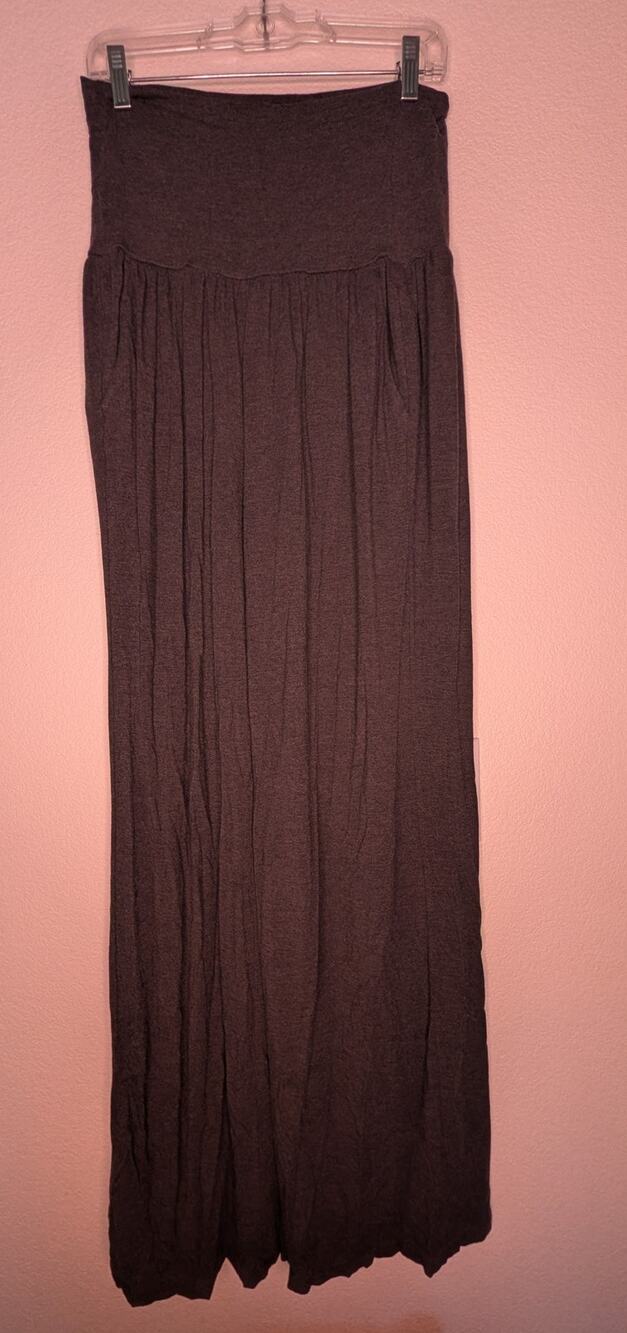 Athleta Women's Wide Leg Yoga Pants M Tall Gray Flowy Soft Athleisure Activewear